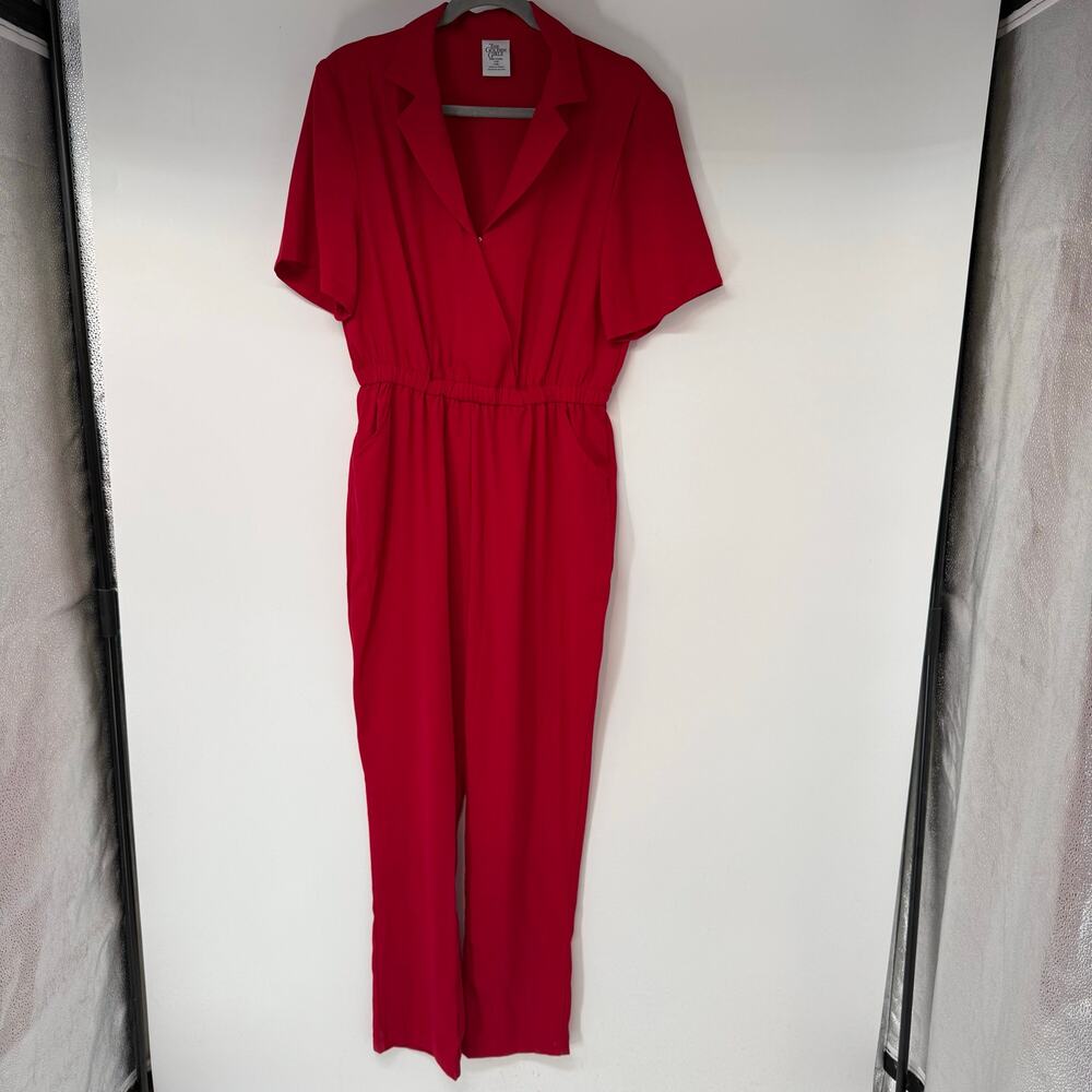 The Golden Girls Classic Collared Jumpsuit Women's Sz L/XL Red Wrap Costume